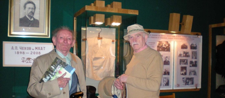 Brian Friel and Thomas Kilroy pictured at the Chekhov House-Museum, Yalta, on a visit in 2008. Photograph: Anne Friel.