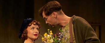 Caitríona Ennis and Marty Rea in a production photo from The Shadow of a Gunman as part of DruidO'Casey (2023).