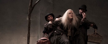 A production photo from Waiting for Godot featuring four actors on stage in The Mick Lally Theatre
