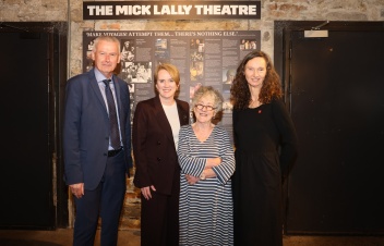 <p>Adrian O'Neill (Chair, Board of Directors, Druid), Kara Owen (British Ambassador to Ireland), Garry Hynes (Artistic Director, Druid), Maureen Kennelly (CEO, Druid). Photo by Emilija Jefremova.</p>
		