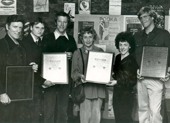 A black-and-white photo from the awards ceremony in Edinburgh.
