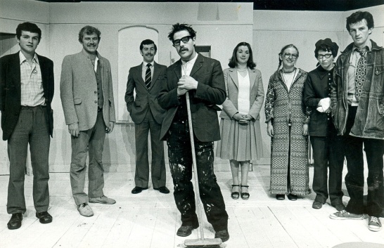A black-and-white production photo of I Do Not Like Thee, Doctor Fell by Bernard Farrell.