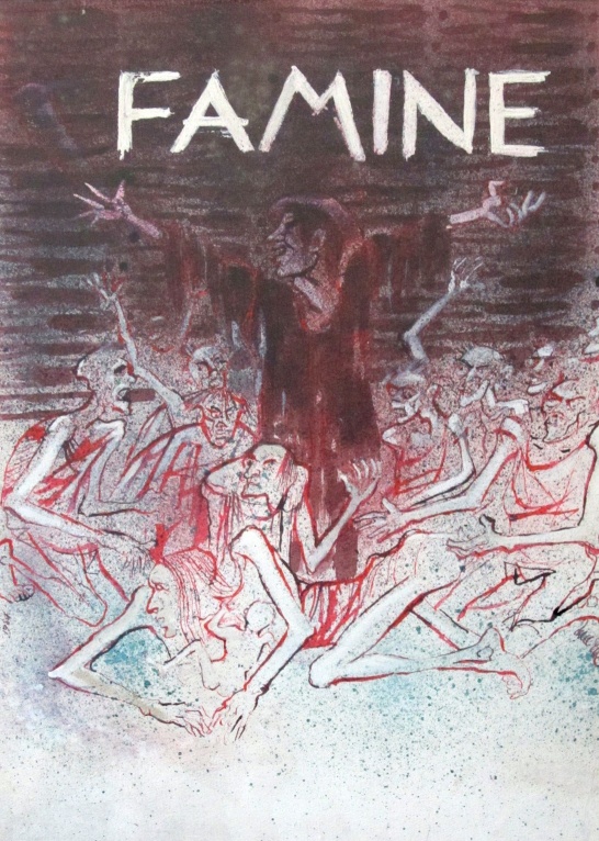 The promotional artwork for Tom Murphy's Famine (1984).