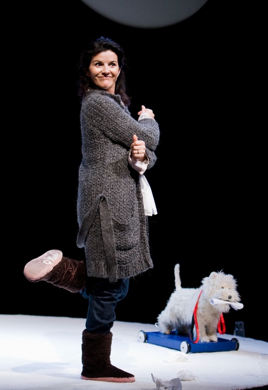 A colour production photo from My Brilliant Divorce by Geraldine Aron featuring Deirdre O'Kane.