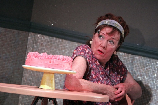 Rosaleen Linehan in a production photo of Enda Walsh's The New Electric Ballroom.