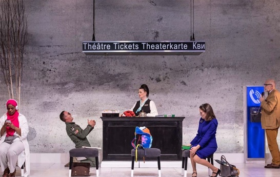 A production photo of Sonya Kelly's The Last Return featuring all five cast members.