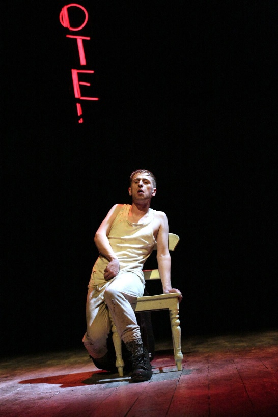 Aaron Monaghan in a production photo of The Cripple of Inishmaan by Martin McDonagh.