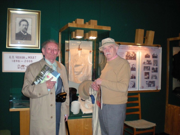 Brian Friel and Thomas Kilroy pictured at the Chekhov House-Museum, Yalta, on a visit in 2008. Photograph: Anne Friel.