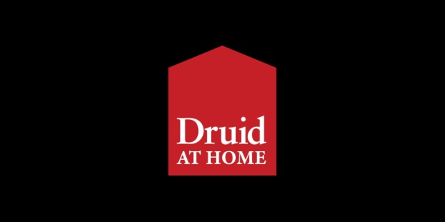 The Druid at Home version of the red Druid logo on a black background.