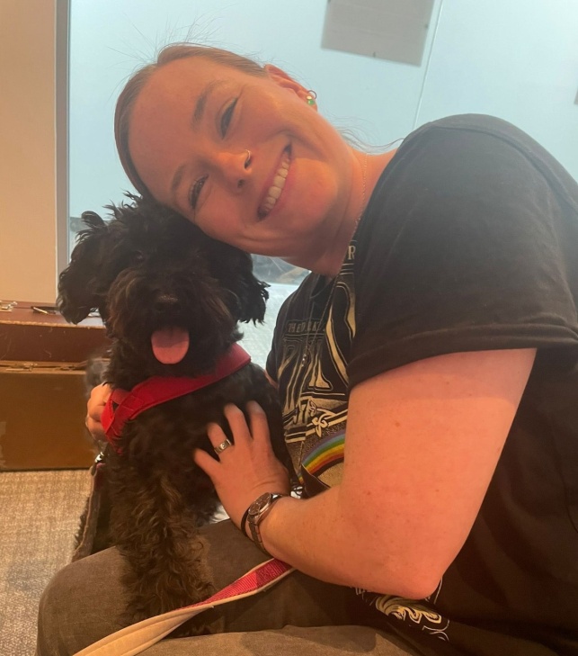 			Betty the Dog with Assistant Stage Manager Rachel