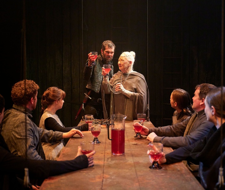 Marty Rea, Marie Mullen and company in Macbeth by William Shakespeare; photo by Ros Kavanagh.