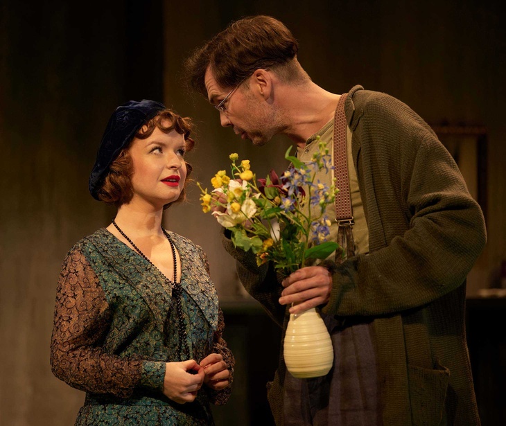 Caitríona Ennis and Marty Rea in a production photo from The Shadow of a Gunman as part of DruidO'Casey (2023).