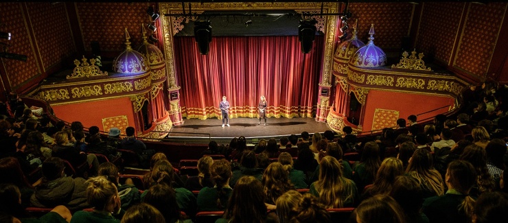 Druid The Last Return by Sonya Kelly schools performance at The Everyman Cork photo by Marcin Lewandowski 1366x600