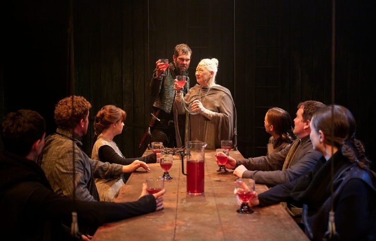 Marty Rea, Marie Mullen and company in Macbeth by William Shakespeare; photo by Ros Kavanagh.