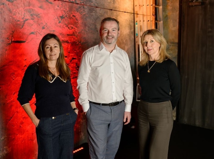<p>Druid Board Members Joy Bolster Duane, Hugh Hamrock and Edel Coffey. Image credit: Declan Colohan</p>